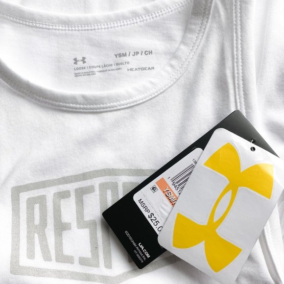 Under Armour Project Rock White Respect Tank Top - Picture 4 of 4